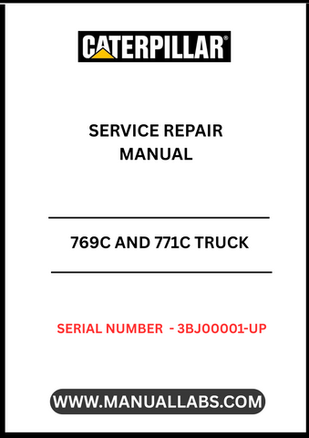 Introducing the CAT 769C and 771C Truck Service Repair Manual, specifically designed for models with serial numbers 3BJ00001 and up, powered by the robust 3408E engine. This comprehensive manual is an essential resource for technicians and operators, providing detailed insights into maintenance, troubleshooting, and repair procedures.