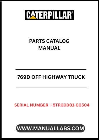 Discover the essential CAT 769D Off Highway Truck Parts Catalog Manual, specifically designed for serial numbers 5TR00001-00504 and powered by the robust 3408E engine. This comprehensive manual is your go-to resource for identifying and sourcing the right parts for your heavy-duty truck, ensuring optimal performance and longevity.