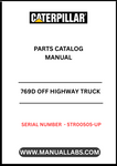 Discover the essential CAT 769D Off Highway Truck Parts Catalog Manual, specifically designed for serial numbers 5TR00505 and up. This comprehensive manual is powered by the robust 3408E engine, ensuring you have the most accurate and detailed information at your fingertips for efficient maintenance and repairs.