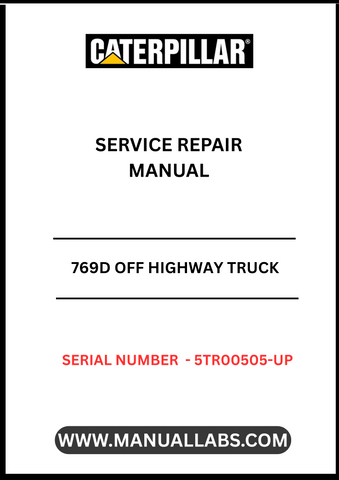 Unlock the full potential of your CAT 769D Off Highway Truck with our comprehensive Service Repair Manual, specifically designed for serial numbers 5TR00505 and up. This manual is an essential resource for technicians and operators alike, providing detailed insights into the powerful 3408E engine and its components.