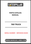 Discover the essential CAT 769 Truck Parts Catalog Manual, designed specifically for serial numbers 99F00001-01030. This comprehensive manual serves as your go-to resource for identifying and sourcing the right parts for your CAT 769 truck, ensuring optimal performance and longevity.