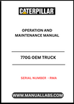 Discover the essential CAT 770G OEM Truck Operation and Maintenance Manual, specifically designed for serial number RMA. This comprehensive guide is your go-to resource for understanding the intricate workings of your CAT 770G truck, ensuring optimal performance and longevity.