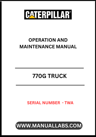 Enhance your operational efficiency with the CAT 770G Truck Operation and Maintenance Manual, specifically designed for serial number TWA. This comprehensive guide provides essential insights into the truck's features, ensuring you maximize its performance and longevity.