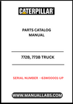 Enhance your maintenance and repair capabilities with the CAT 772B, 773B Truck Parts Catalog Manual. Designed specifically for models with serial numbers 63W00001 and up, this comprehensive manual is an essential resource for anyone working with the powerful 3412E engine.