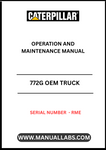 Discover the essential CAT 772G OEM Truck Operation and Maintenance Manual, specifically designed for serial number RME. This comprehensive guide is your go-to resource for understanding the intricate workings of your CAT 772G truck, ensuring optimal performance and longevity.