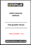 Discover the essential CAT 772G Quarry Truck Parts Catalog Manual, specifically designed for serial number KE3. This comprehensive manual is your go-to resource for identifying and sourcing the right parts for your CAT 772G, ensuring optimal performance and longevity of your equipment.