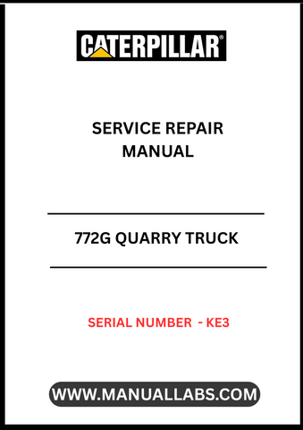 Discover the essential CAT 772G Quarry Truck Service Repair Manual, specifically designed for serial number KE3. This comprehensive guide is your go-to resource for maintaining and repairing your quarry truck, ensuring optimal performance and longevity.
