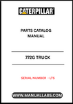 Discover the essential CAT 772G Truck Parts Catalog Manual, specifically designed for serial number LTS. This comprehensive manual serves as your go-to resource for identifying and sourcing the right parts for your CAT 772G truck, ensuring optimal performance and longevity.