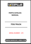Discover the essential CAT 772G Truck Parts Catalog Manual, specifically designed for serial number LTX. This comprehensive manual serves as your go-to resource for identifying and sourcing the right parts for your CAT 772G truck, ensuring optimal performance and longevity.