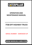 Enhance your operational efficiency with the CAT 773B Off Highway Truck Operation and Maintenance Manual, specifically designed for serial numbers 63W04200 and up. This comprehensive guide provides essential insights into the functionality and maintenance of your truck, ensuring optimal performance powered by the robust 3412 engine.