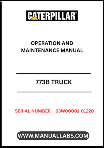 Enhance your operational efficiency with the CAT 773B Truck Operation and Maintenance Manual, specifically designed for serial numbers 63W00001-01220 and powered by the robust 3412 engine. This comprehensive guide provides essential insights into the truck's operation, ensuring you maximize performance and longevity.