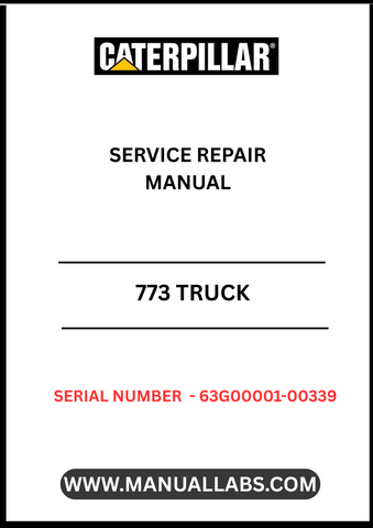 Discover the essential CAT 773 Truck Service Repair Manual, specifically designed for serial numbers 63G00001-00339. This comprehensive guide is your go-to resource for maintaining and repairing your CAT 773 truck, ensuring optimal performance and longevity.