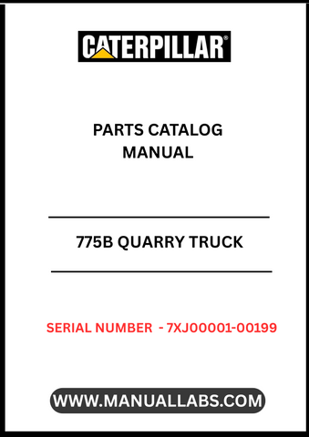 Discover the essential CAT 775B Quarry Truck Parts Catalog Manual, specifically designed for serial numbers 7XJ00001-00199. This comprehensive guide is your go-to resource for understanding the intricate components of the powerful CAT 775B, ensuring you have the right parts at your fingertips for optimal performance.