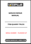 Unlock the full potential of your CAT 775B Quarry Truck with our comprehensive Service Repair Manual, specifically designed for serial numbers 7XJ00200 and up. This manual is an essential resource for maintenance and repair, ensuring your truck operates at peak performance. With detailed diagrams and step-by-step instructions, you can tackle any service task with confidence.