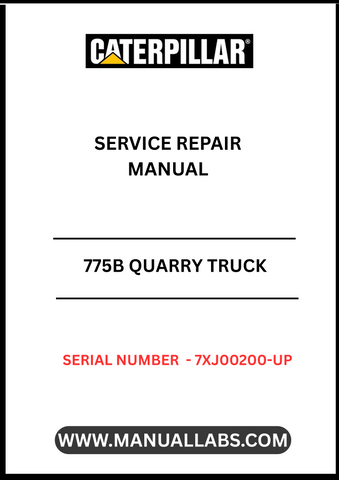 Unlock the full potential of your CAT 775B Quarry Truck with our comprehensive Service Repair Manual, specifically designed for serial numbers 7XJ00200 and up. This manual is an essential resource for maintenance and repair, ensuring your truck operates at peak performance. With detailed diagrams and step-by-step instructions, you can tackle any service task with confidence.