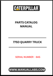 Discover the essential CAT 775D Quarry Truck Parts Catalog Manual, specifically designed for serial number 8AS. This comprehensive manual is your go-to resource for identifying and sourcing the right parts for your heavy-duty machinery, ensuring optimal performance and longevity.