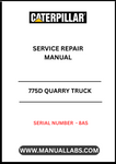 Introducing the CAT 775D Quarry Truck Service Repair Manual, specifically designed for serial number 8AS. This comprehensive manual is an essential resource for technicians and operators, providing detailed instructions and insights to ensure optimal performance and longevity of your quarry truck.