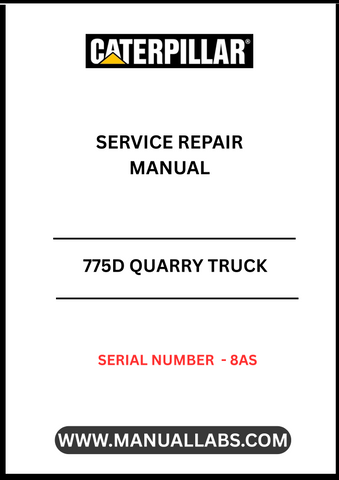 Introducing the CAT 775D Quarry Truck Service Repair Manual, specifically designed for serial number 8AS. This comprehensive manual is an essential resource for technicians and operators, providing detailed instructions and insights to ensure optimal performance and longevity of your quarry truck.