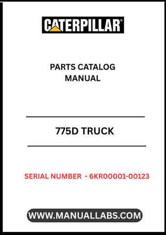 Discover the essential CAT 775D Truck Parts Catalog Manual, specifically designed for serial numbers 6KR00001-00123 and powered by the robust 3412E engine. This comprehensive manual serves as your go-to resource for identifying and sourcing the right parts for your heavy-duty truck, ensuring optimal performance and longevity.