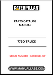 Discover the essential CAT 775D Truck Parts Catalog Manual, specifically designed for serial numbers 6KR00124 and up, powered by the robust 3412E engine. This comprehensive manual serves as your go-to resource for identifying and sourcing the right parts for your heavy-duty truck, ensuring optimal performance and longevity.