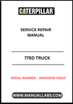 Discover the essential CAT 775D Truck Service Repair Manual, specifically designed for serial numbers 6KR00001-00123 and powered by the robust 3412E engine. This comprehensive manual is your go-to resource for maintaining and repairing your CAT 775D truck, ensuring optimal performance and longevity.