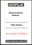 Introducing the CAT 775D Truck Service Repair Manual, specifically designed for serial numbers 6KR00124 and up, powered by the robust 3412E engine. This comprehensive manual is an essential resource for technicians and operators, providing detailed insights into the maintenance and repair of your CAT 775D truck.