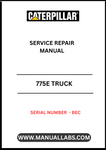 The CAT 775E Truck Service Repair Manual is an essential resource for maintaining and repairing your heavy-duty equipment. Designed specifically for the CAT 775E model, this manual provides detailed instructions and diagrams to ensure that you can perform repairs with confidence and precision.