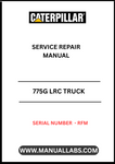 The CAT 775G LRC Truck Service Repair Manual is an essential resource for maintaining and servicing your heavy-duty equipment. Designed specifically for the CAT 775G model with serial number RFM, this manual provides comprehensive guidance on troubleshooting, repairs, and routine maintenance procedures.