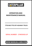 Discover the essential CAT 777B and 777D Off Highway Truck Operation and Maintenance Manual, specifically designed for serial numbers 2YW00001 and up. This comprehensive guide is powered by the robust 3508B engine, ensuring you have the most accurate and detailed information at your fingertips.