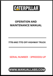 Unlock the full potential of your CAT 777B and 777D Off Highway Trucks with our comprehensive Operation and Maintenance Manual. Designed specifically for serial numbers 3PR00001 and up, this manual is an essential resource for operators and maintenance personnel alike. It provides detailed insights into the powerful 3508B engine, ensuring you can maximize performance and efficiency on the job site.