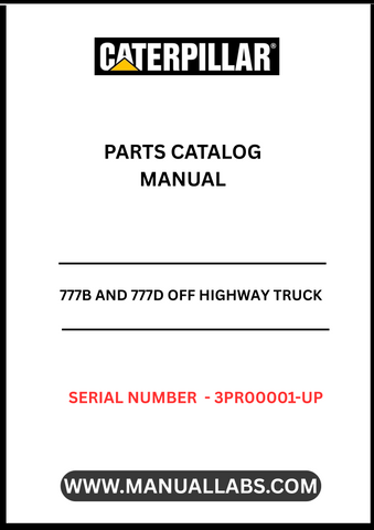 Discover the essential CAT 777B and 777D Off Highway Truck Parts Catalog Manual, designed specifically for serial numbers 3PR00001 and up. This comprehensive guide is powered by the robust 3508B engine, ensuring you have the most accurate and detailed information at your fingertips.