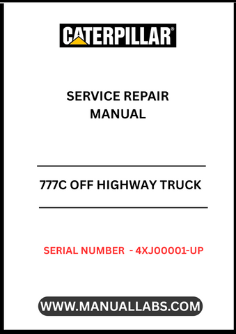 Discover the ultimate resource for maintaining your CAT 777C Off Highway Truck with our comprehensive Service Repair Manual. Designed specifically for serial numbers 4XJ00001 and up, this manual provides detailed insights into the powerful 3508B engine, ensuring you have the knowledge needed to keep your truck running smoothly.