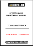 Unlock the full potential of your CAT 777D HAA Off Highway Truck with the comprehensive Operation and Maintenance Manual, specifically designed for serial numbers 2YW00001 and up. This manual is an essential resource for operators and maintenance personnel, providing detailed insights into the efficient operation of the powerful 3512B engine.