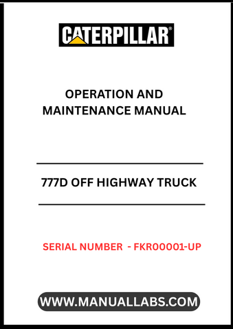  Enhance your operational efficiency with the CAT 777D Off Highway Truck Operation and Maintenance Manual, specifically designed for models with serial number FKR00001 and above, powered by the robust 3508B engine. This comprehensive guide provides essential insights into the truck's operation, ensuring you maximize performance and longevity.