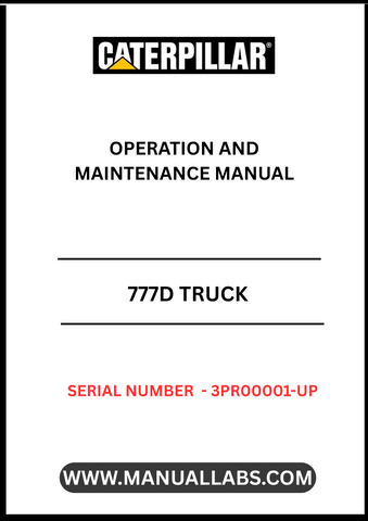Enhance your operational efficiency with the CAT 777D Truck Operation and Maintenance Manual, specifically designed for serial numbers 3PR00001 and up. This comprehensive guide provides essential insights into the functionality and maintenance of your CAT 777D truck powered by the robust C32 engine, ensuring you get the most out of your equipment.