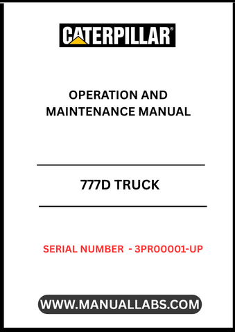 Enhance your operational efficiency with the CAT 777D Truck Operation and Maintenance Manual, specifically designed for serial numbers 3PR00001 and up. This comprehensive guide provides essential insights into the functionality and maintenance of your CAT 777D truck powered by the robust 3508 engine, ensuring you get the most out of your equipment.