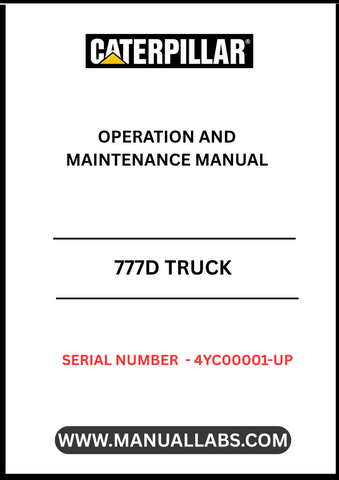  Enhance your operational efficiency with the CAT 777D Truck Operation and Maintenance Manual, specifically designed for serial numbers 4YC00001 and up. This comprehensive guide provides essential insights into the functionality and maintenance of your CAT 777D truck, powered by the robust 3508B engine.