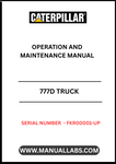 Enhance your operational efficiency with the CAT 777D Truck Operation and Maintenance Manual, specifically designed for serial numbers FKR00001 and up. This comprehensive guide provides essential insights into the truck's functionality, ensuring you maximize performance and minimize downtime.