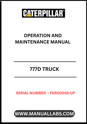 Enhance your operational efficiency with the CAT 777D Truck Operation and Maintenance Manual, specifically designed for serial numbers FKR00001 and up. This comprehensive guide provides essential insights into the truck's functionality, ensuring you maximize performance and minimize downtime.