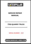 Unlock the full potential of your CAT 777E Quarry Truck with our comprehensive Service Repair Manual, specifically designed for serial number KDZ. This manual is an essential resource for operators and technicians, providing detailed insights into maintenance, troubleshooting, and repair procedures tailored to your equipment.