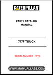 Discover the essential CAT 777F Truck Parts Catalog Manual, specifically designed for serial number WTK. This comprehensive guide is your go-to resource for identifying and sourcing the right parts for your CAT 777F truck, ensuring optimal performance and longevity.