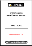 Discover the essential CAT 777G Truck Operation and Maintenance Manual, specifically designed for serial number GT7. This comprehensive guide is your go-to resource for understanding the intricate workings of your CAT 777G truck, ensuring optimal performance and longevity.