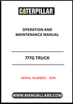 Discover the essential CAT 777G Truck Operation and Maintenance Manual, specifically designed for serial number RDR. This comprehensive guide is your go-to resource for understanding the intricate workings of your CAT 777G truck, ensuring optimal performance and longevity.