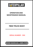 Discover the essential CAT 785D Truck Body Operation and Maintenance Manual, specifically designed for serial number EKK. This comprehensive guide is your go-to resource for understanding the operational intricacies and maintenance requirements of your CAT 785D truck body, ensuring optimal performance and longevity.
