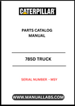 Discover the essential CAT 785D Truck Parts Catalog Manual, specifically designed for serial number MSY. This comprehensive guide is an invaluable resource for anyone looking to maintain or repair their CAT 785D truck, ensuring optimal performance and longevity.