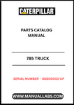 Discover the essential CAT 785 Truck Parts Catalog Manual, specifically designed for serial numbers 8GB00001 and up, powered by the robust 3512 engine. This comprehensive manual is your go-to resource for identifying and sourcing the right parts for your CAT 785 truck, ensuring optimal performance and longevity.