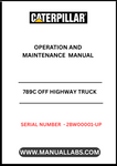 Discover the essential CAT 789C Off Highway Truck Operation and Maintenance Manual, specifically designed for serial numbers 2BW00001 and up, powered by the robust 3516 engine. This comprehensive guide is your go-to resource for ensuring optimal performance and longevity of your heavy-duty truck.