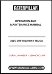Discover the essential CAT 789C Off Highway Truck Operation and Maintenance Manual, specifically designed for serial numbers 2BW00001 and up. This comprehensive guide is powered by the robust 3516B engine, ensuring you have the most accurate and detailed information at your fingertips.