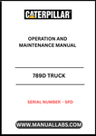 Discover the essential CAT 789D Truck Operation and Maintenance Manual, specifically designed for serial number SPD. This comprehensive guide is your go-to resource for maximizing the performance and longevity of your CAT 789D truck. With detailed instructions and expert insights, you can ensure that your equipment operates at peak efficiency.