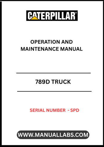 Discover the essential CAT 789D Truck Operation and Maintenance Manual, specifically designed for serial number SPD. This comprehensive guide is your go-to resource for maximizing the performance and longevity of your CAT 789D truck. With detailed instructions and expert insights, you can ensure that your equipment operates at peak efficiency.